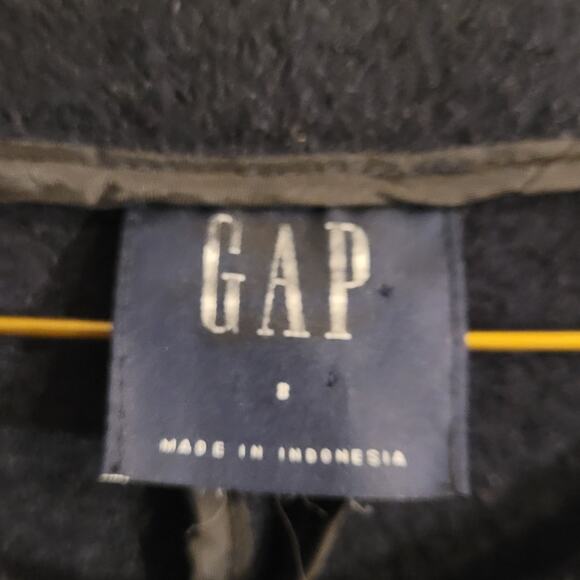 GAP Navy Blue Minimalist Button Jacket S Textured Knit Crest Buttons Old Money - Picture 6 of 11